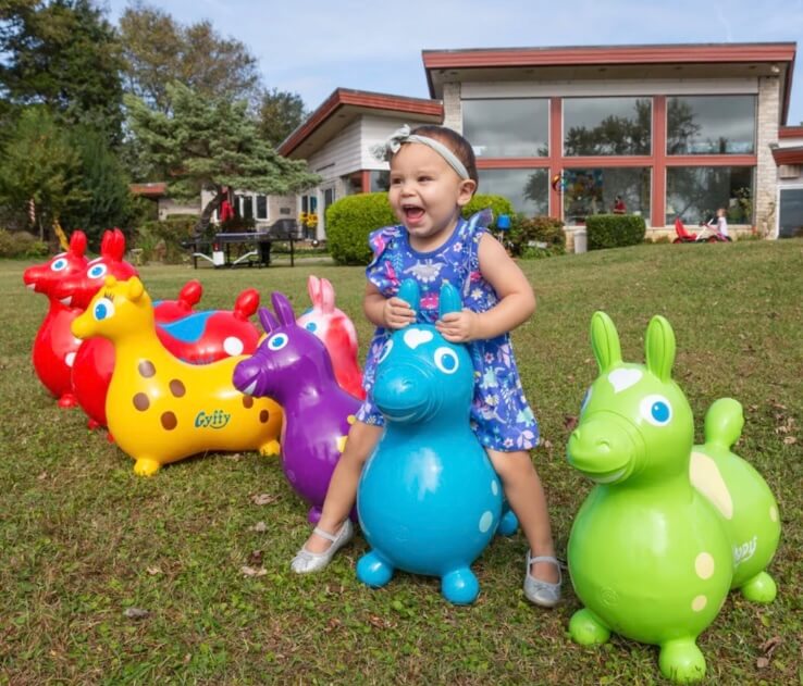 Rody Inflatable Bounce Horse With Rocking Base & Saddle