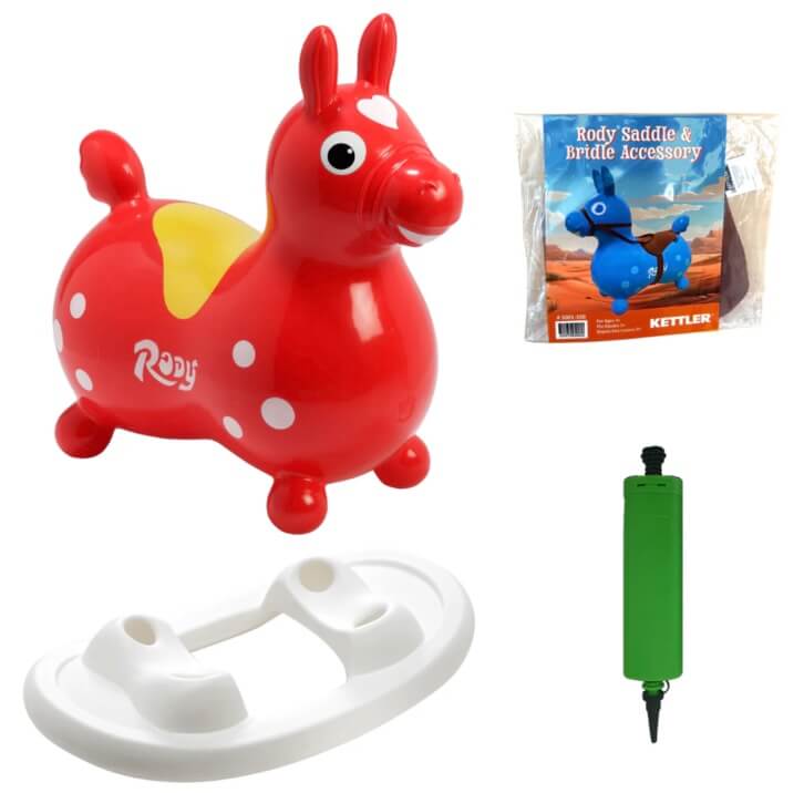 Rody Inflatable Bounce Horse With Rocking Base & Saddle