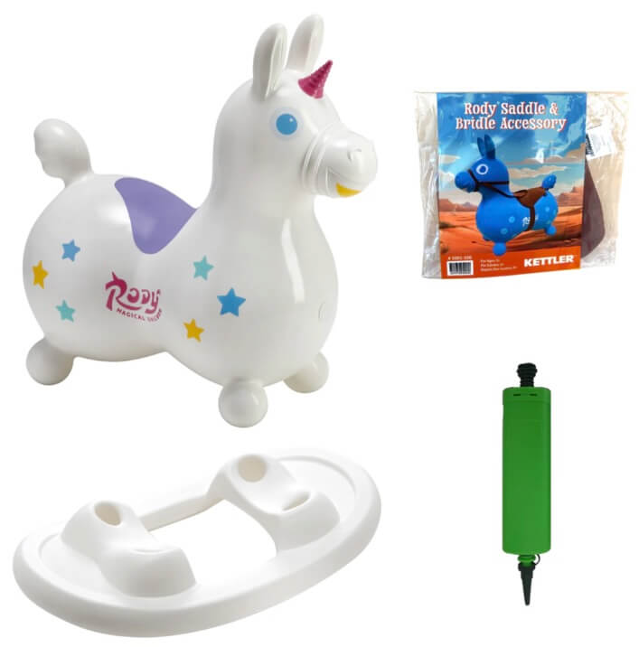 Rody Inflatable Bounce Horse With Rocking Base & Saddle