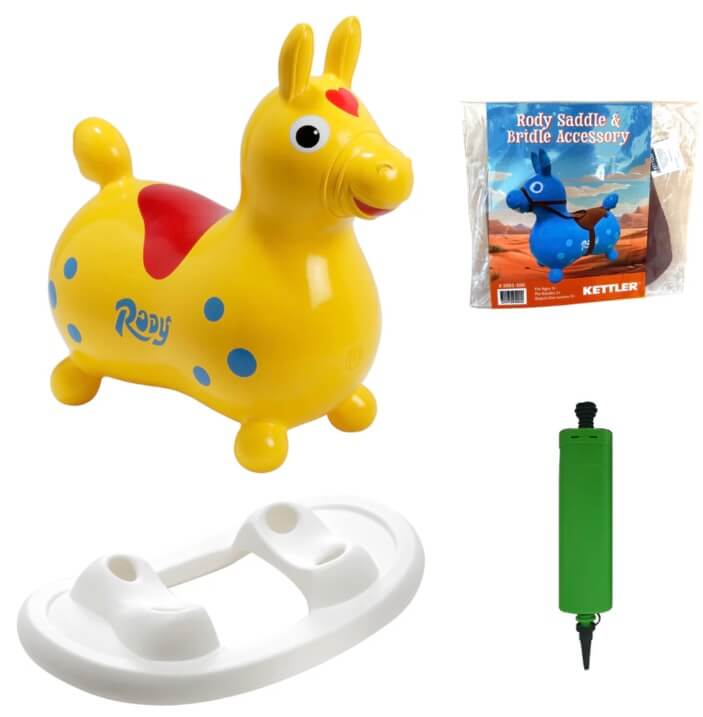 Rody Inflatable Bounce Horse With Rocking Base & Saddle