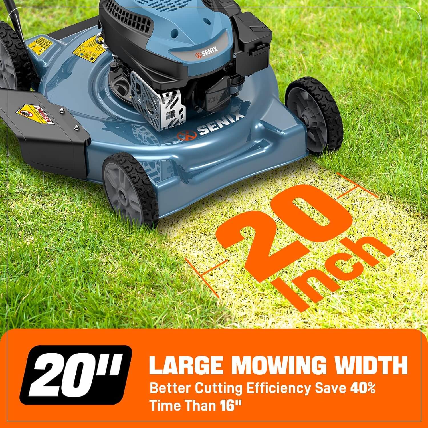 SENIX 20" 144cc Gas Push Lawn Mower