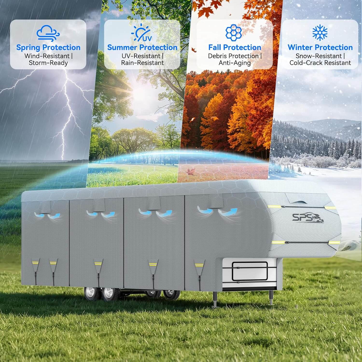 SPS 5th Wheel 8-Layer Waterproof RV Camper Cover