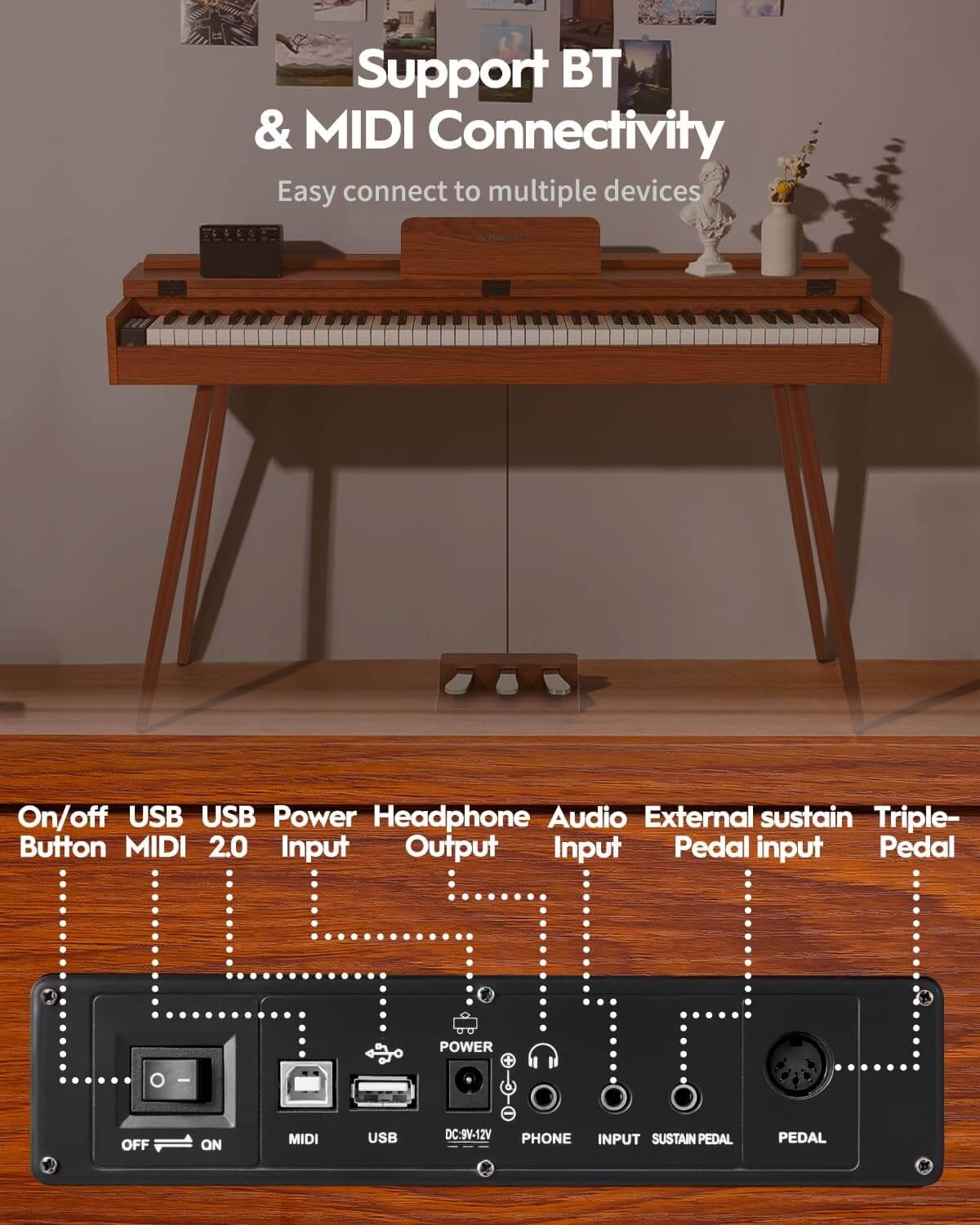 STRICH SDP-350S 88-Key Full Size Digital Piano with Stand