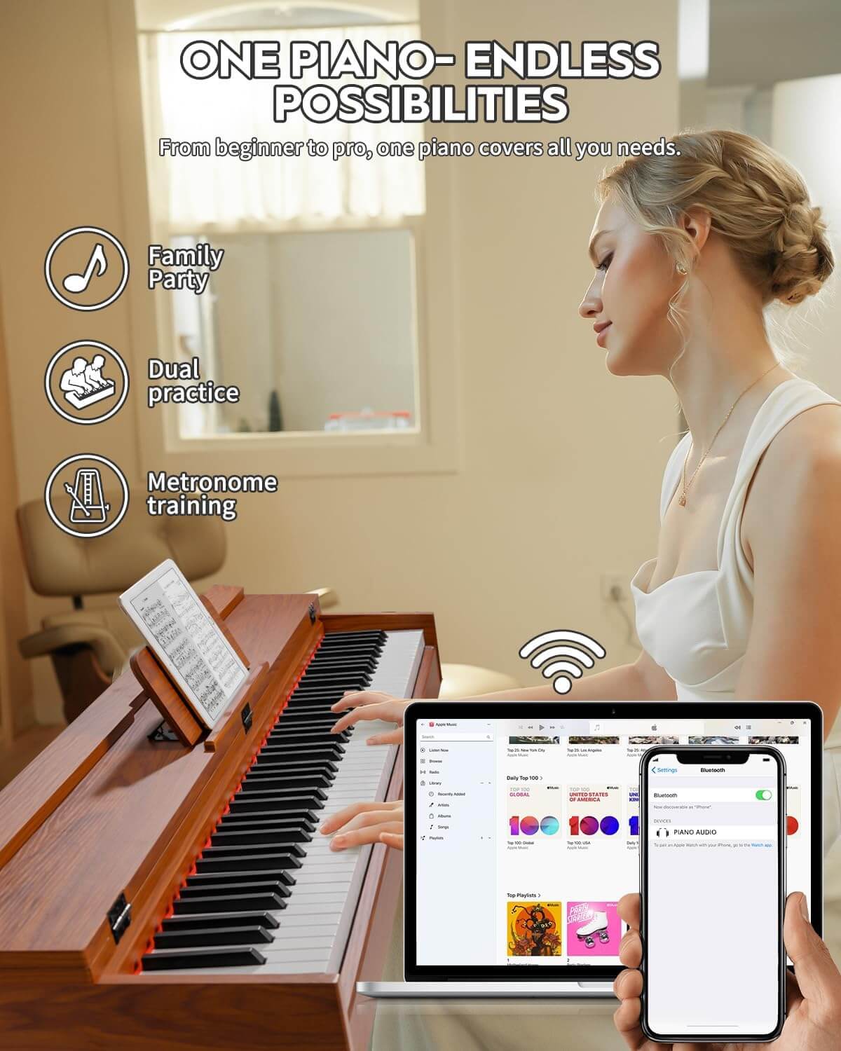 STRICH SDP-350S 88-Key Full Size Digital Piano with Stand