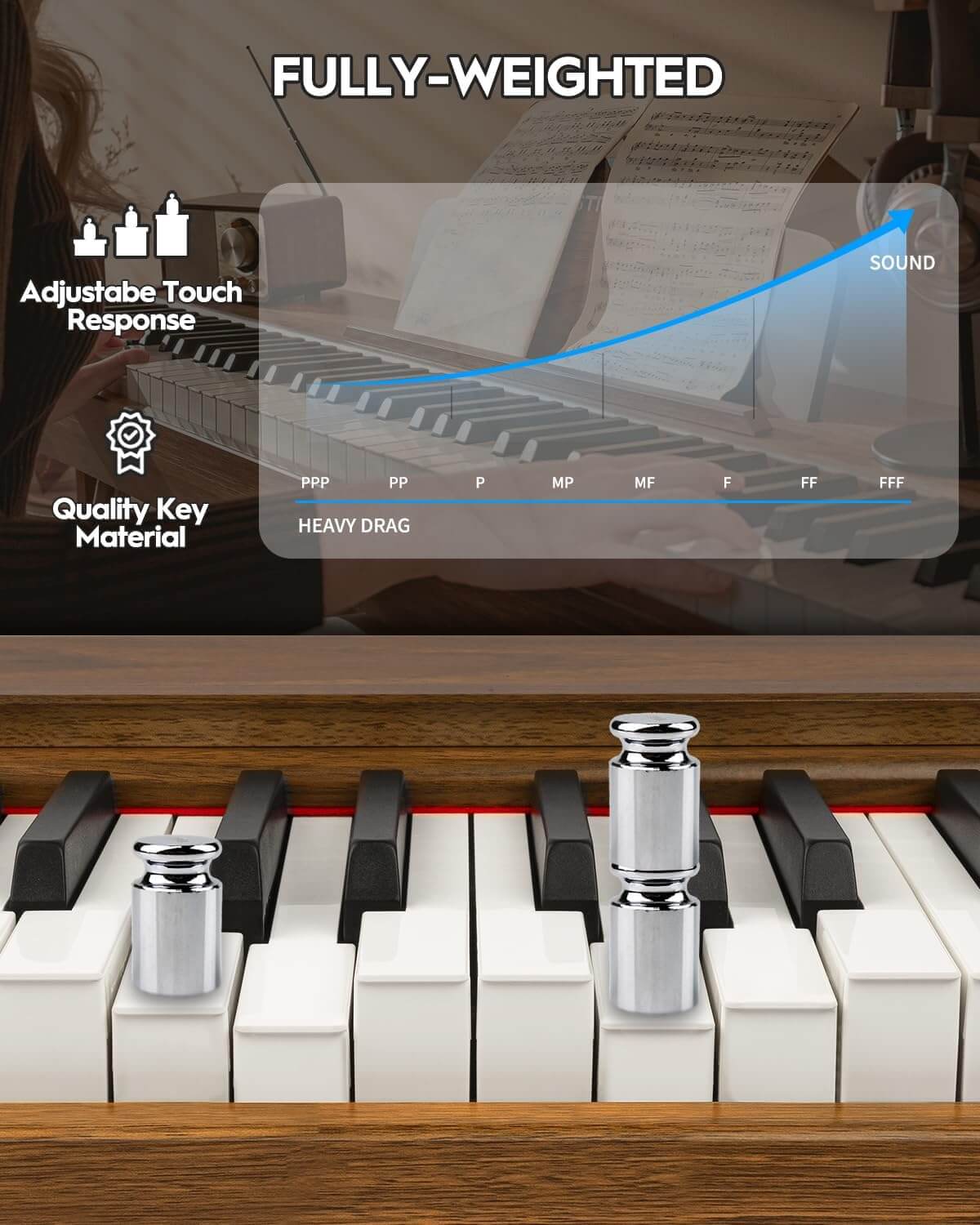 STRICH SDP-300S 88-Key Full Size Digital Piano with Stand