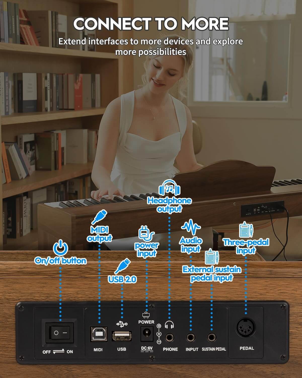 STRICH SDP-300W 88-Key Full Size Digital Piano with Furniture Stand