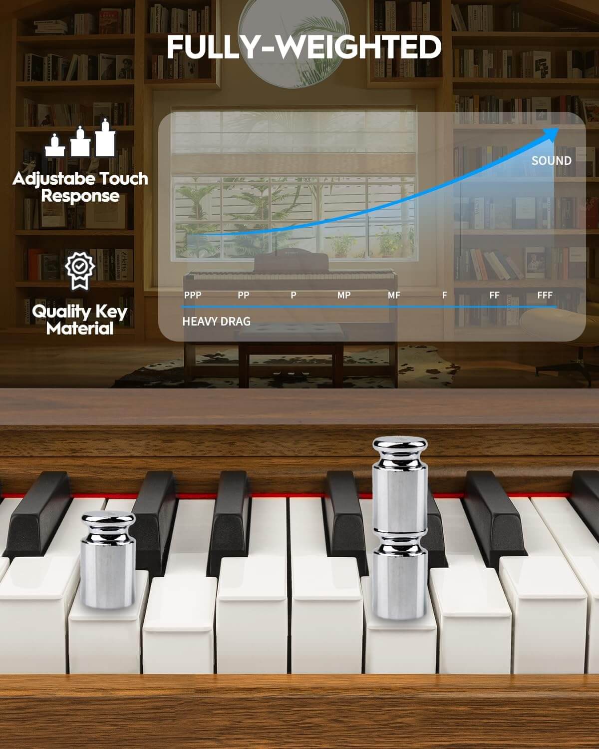 STRICH SDP-300W 88-Key Full Size Digital Piano with Furniture Stand