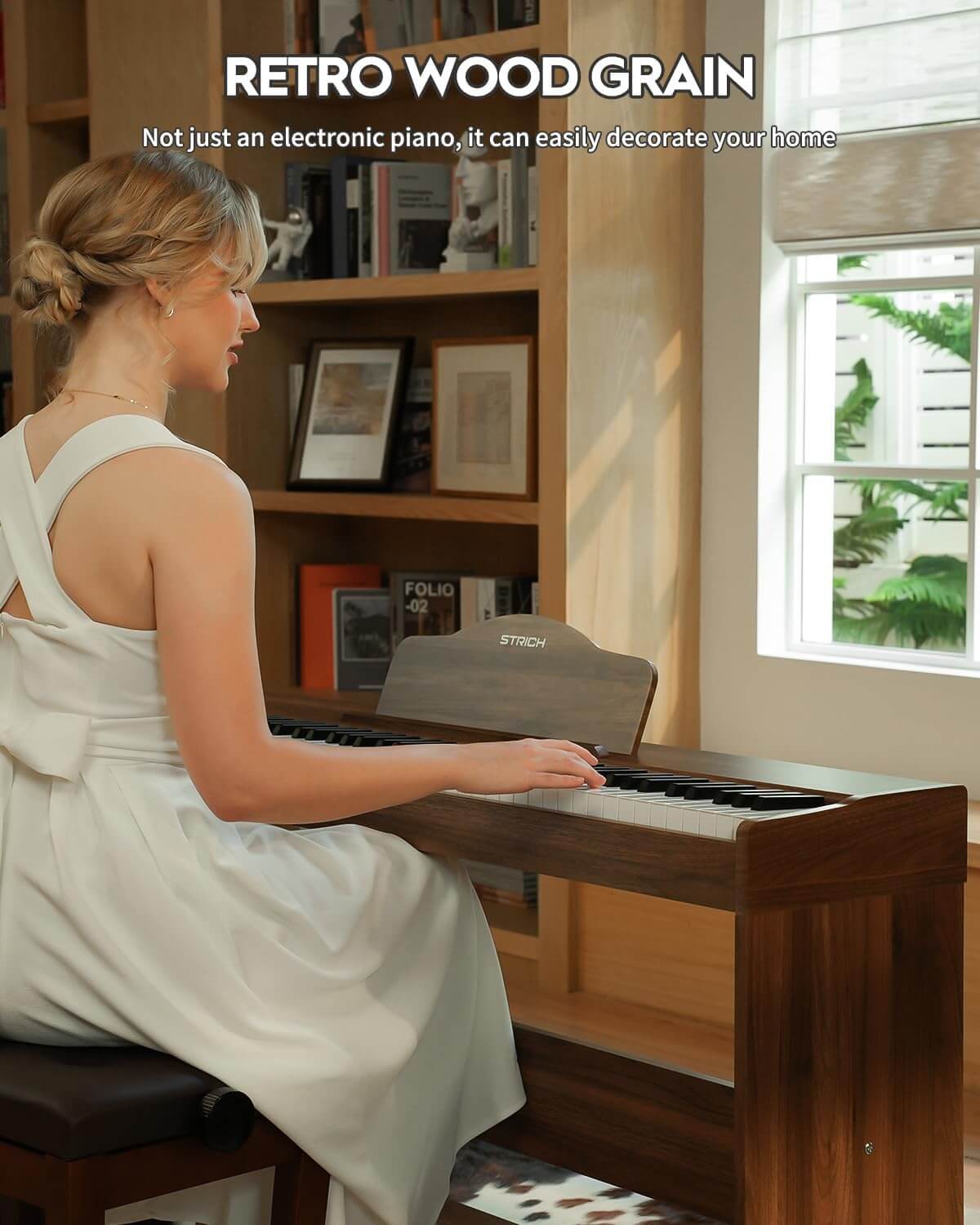 STRICH SDP-300W 88-Key Full Size Digital Piano with Furniture Stand