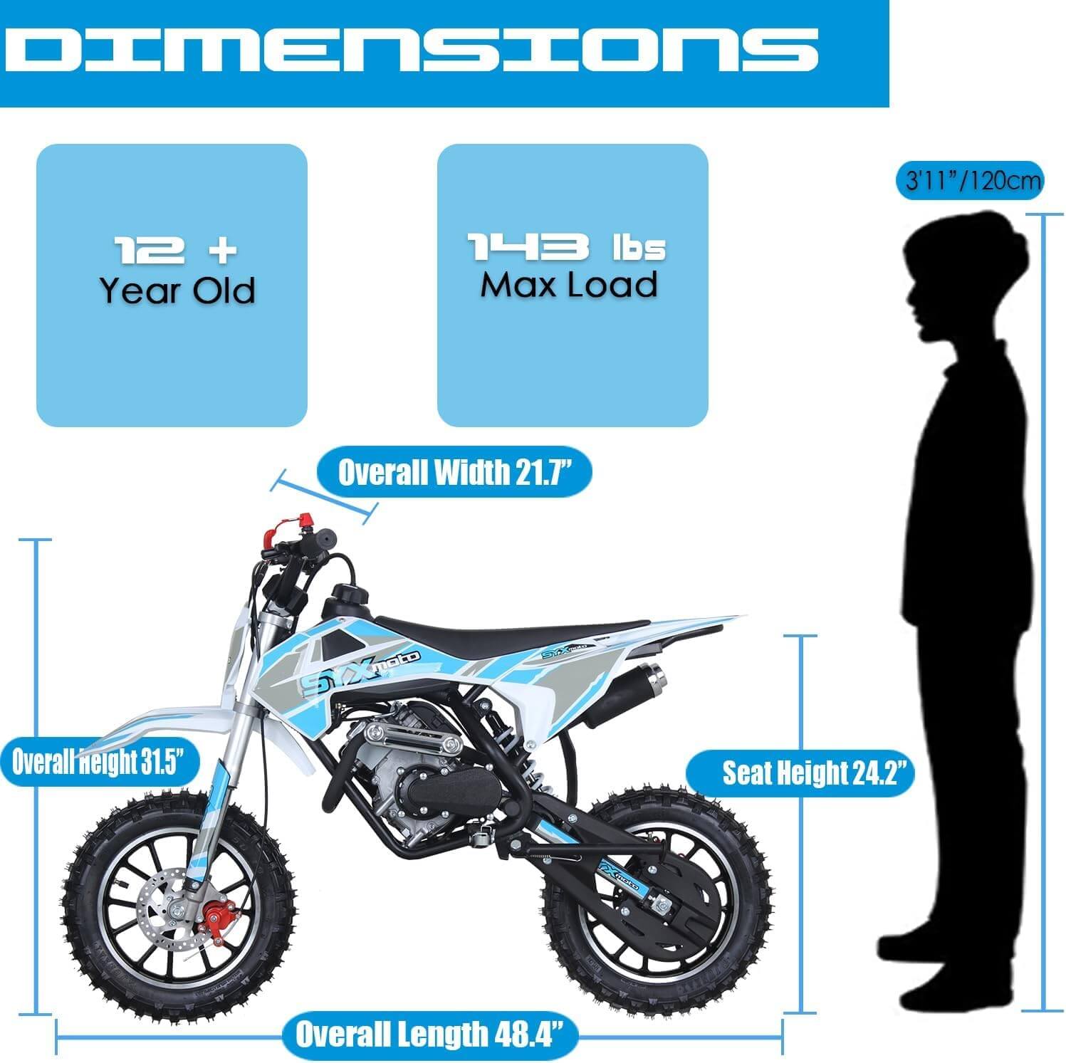 SYX MOTO VK 60cc 4-Stroke Kids' Gas Dirt Mini Bike