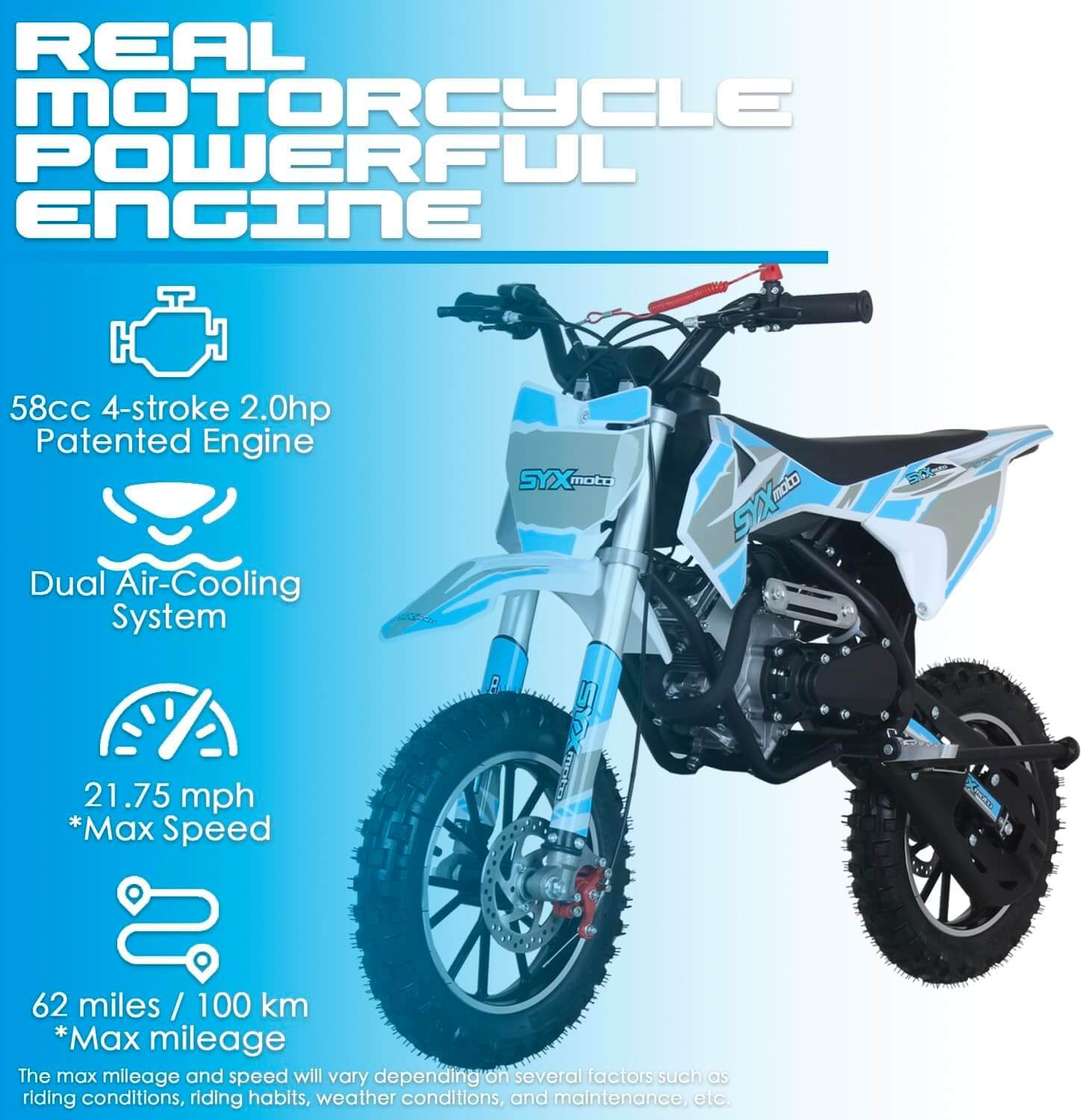 SYX MOTO VK 60cc 4-Stroke Kids' Gas Dirt Mini Bike