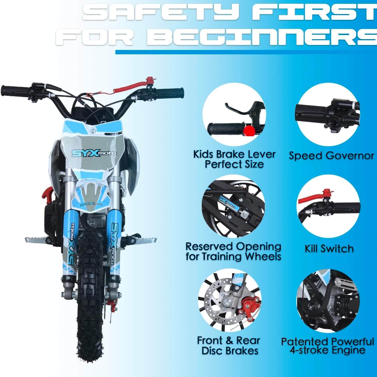 SYX MOTO VK 60cc 4-Stroke Kids' Gas Dirt Mini Bike