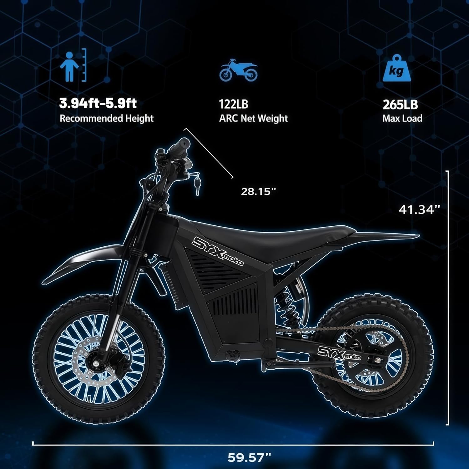SYX MOTO ARC 3000W 48V Mid Drive Electric Dirt Bike