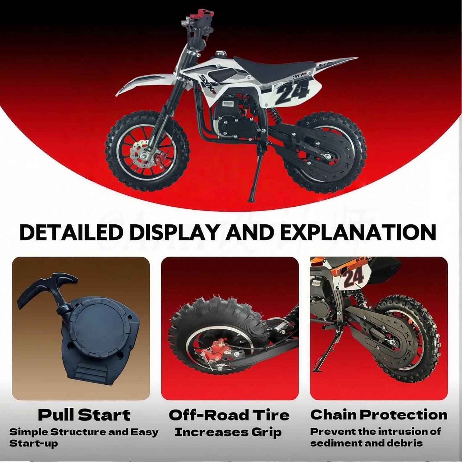 SYX MOTO MK 40cc 4-Stroke Gas Dirt Mini Bike