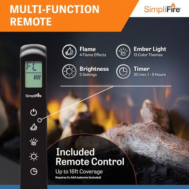 SimpliFire FORUM SF-OD55 55" Vent-Free Linear Outdoor Electric Fireplace