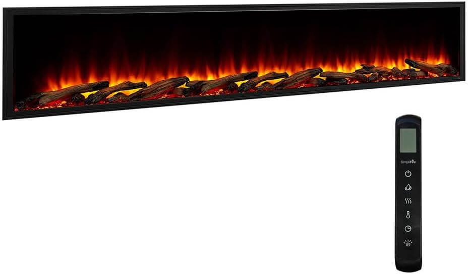 SimpliFire Scion SF-SC78-BK 78" Clean Face Wall Mount Linear Electric Fireplace