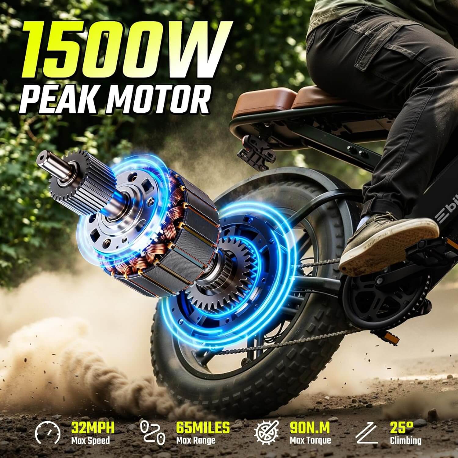 Sisigad X6 1500W 48V Fat Tire Retro Electric Bike