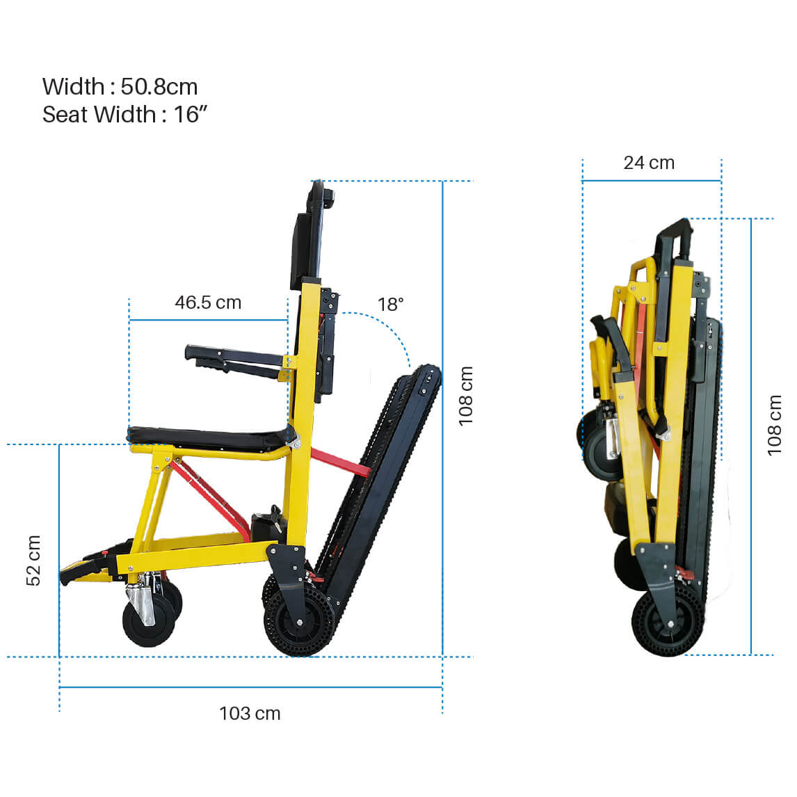 Stair Climber Folding Powered Wheelchair