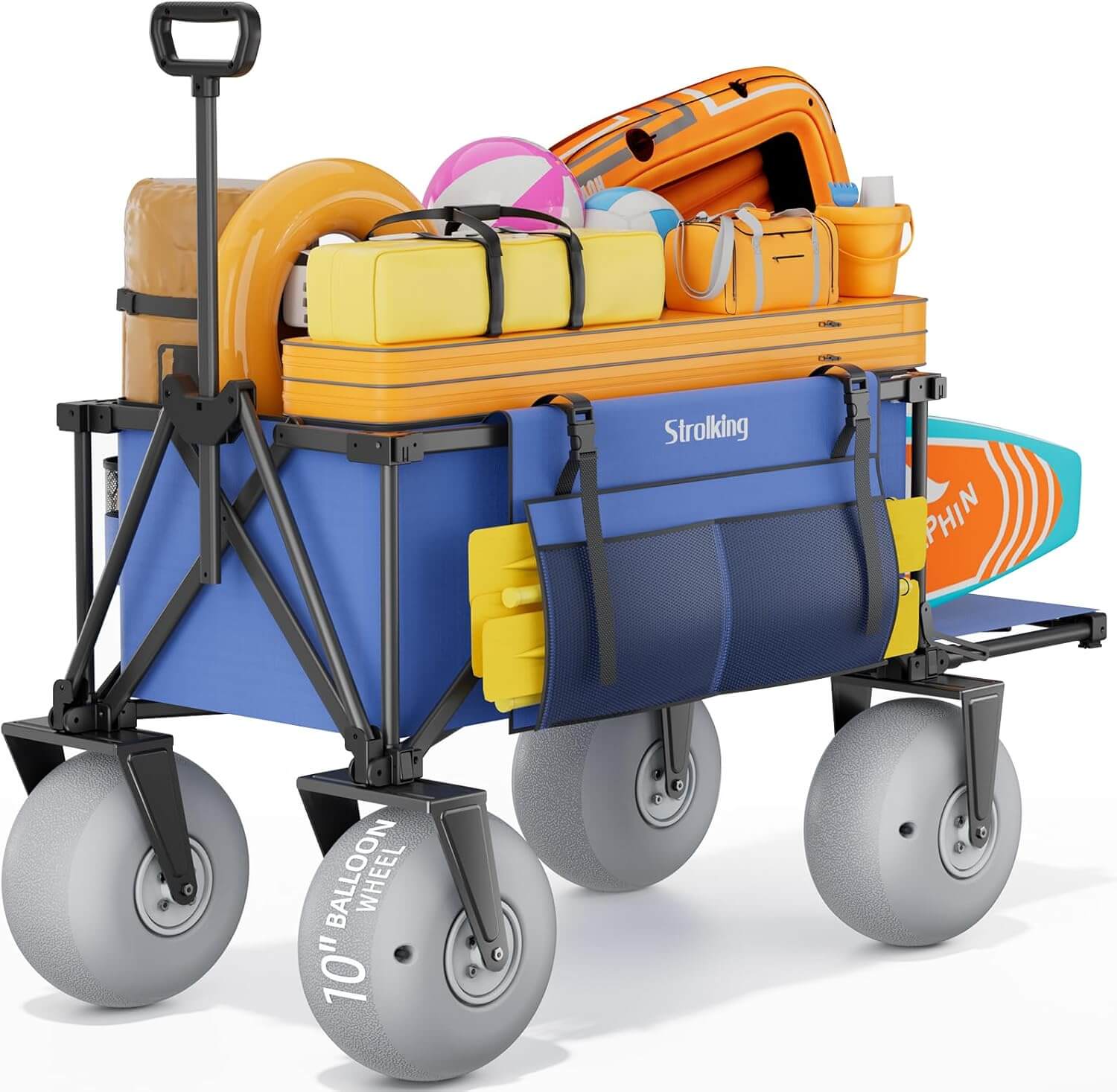 Strolking 51" Foldable Beach Wagon, Pump Included