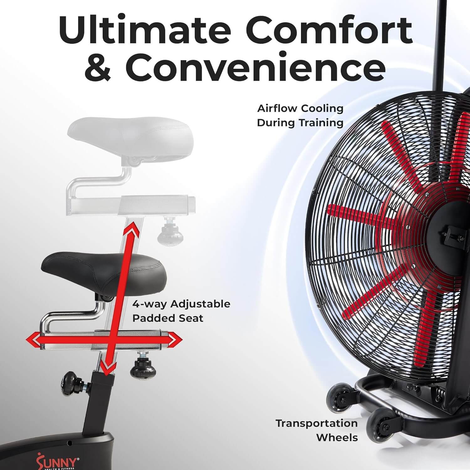 Sunny Health & Fitness SF-B223018 Air Resistance Exercise Fan Bike