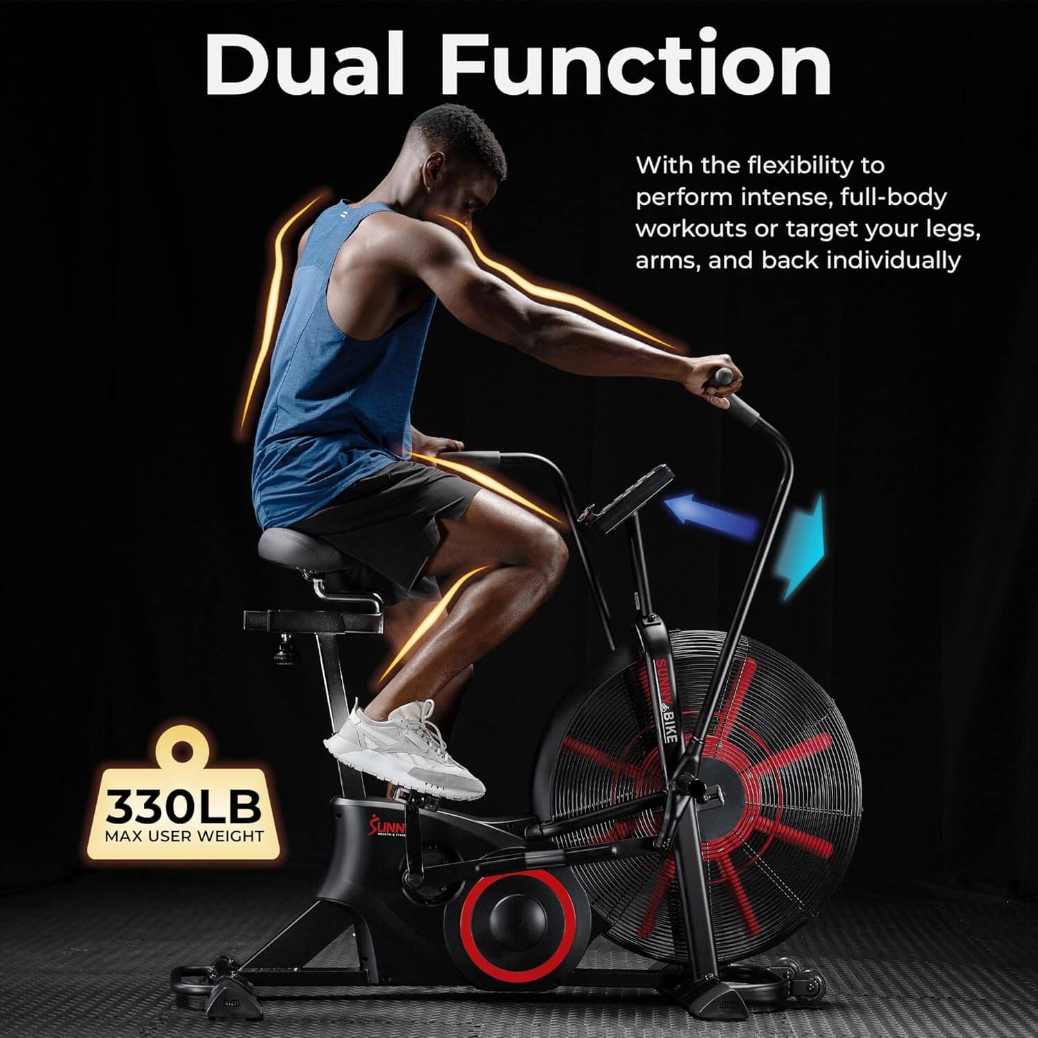 Sunny Health & Fitness SF-B223018 Air Resistance Exercise Fan Bike