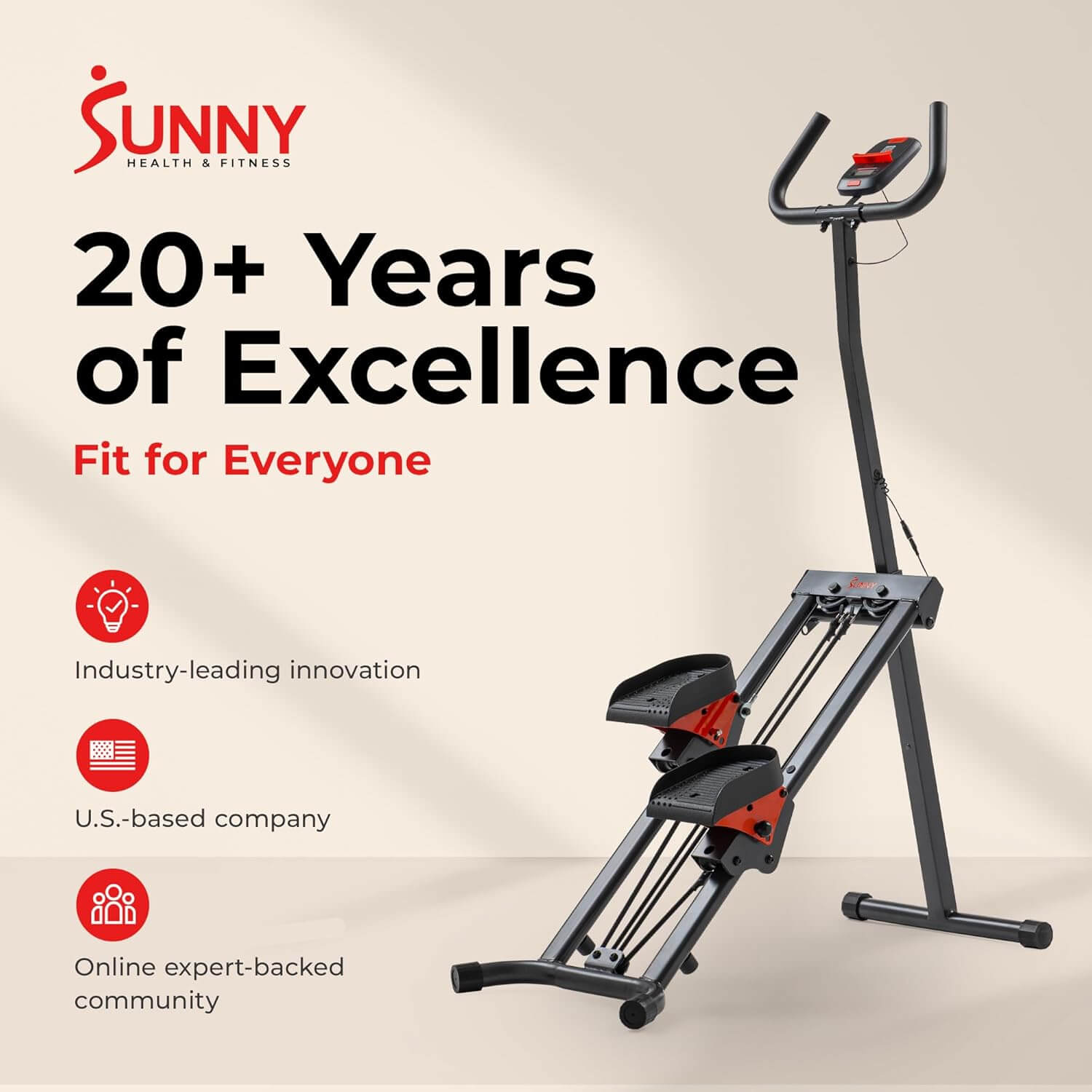 Sunny Health & Fitness SF-S025005 Stair Stepper Climber with Handlebar