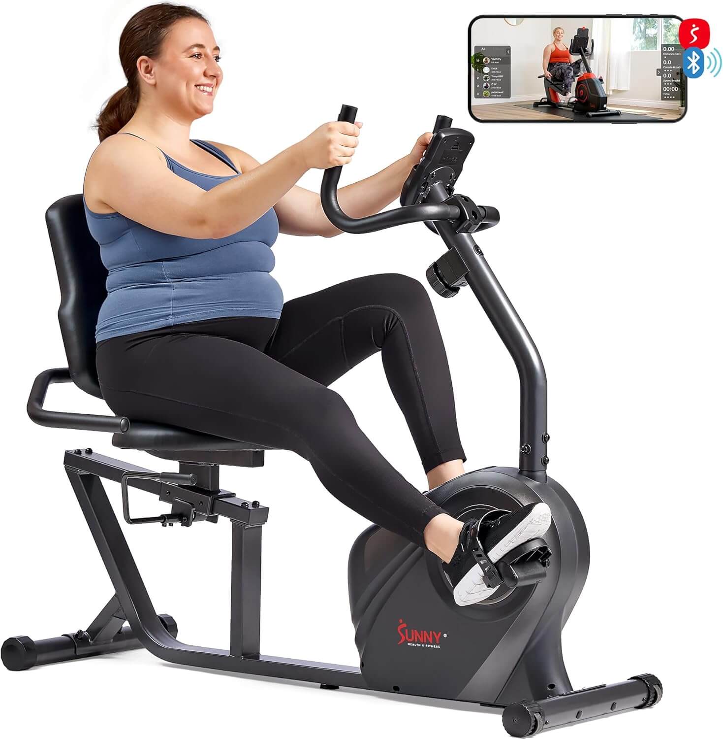 Sunny Health & Fitness Smart Recumbent Exercise Bike