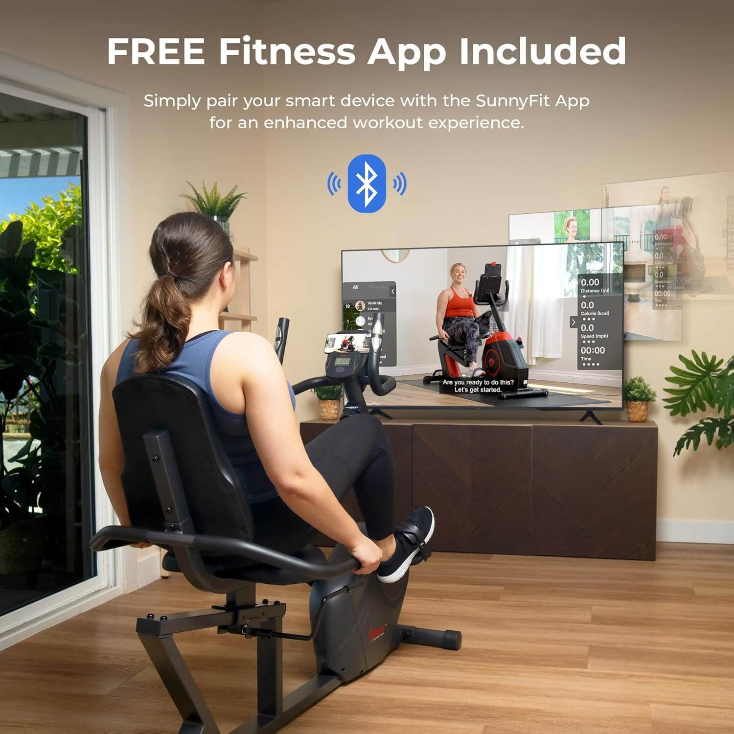 Sunny Health & Fitness Smart Recumbent Exercise Bike