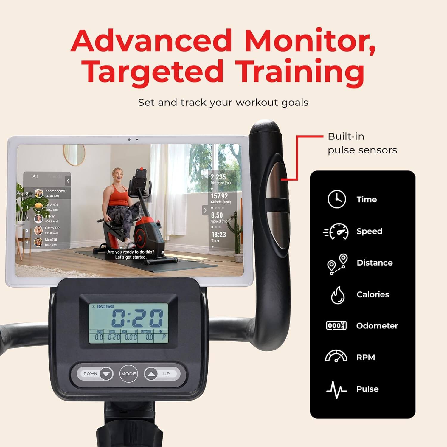 Sunny Health & Fitness Smart Recumbent Exercise Bike