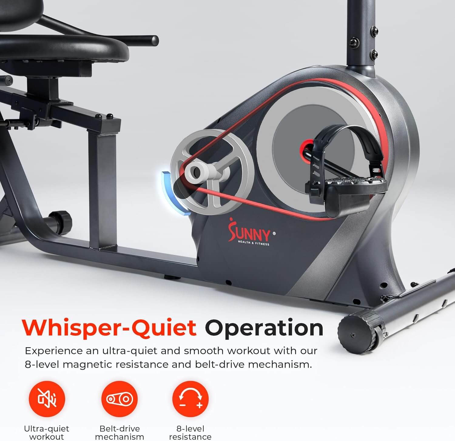 Sunny Health & Fitness Smart Recumbent Exercise Bike