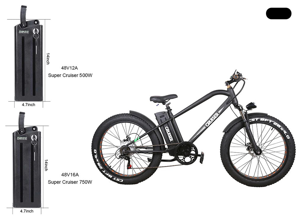 Nakto Electric Bike Replacement Lithium BATTERY PACK, Various Models