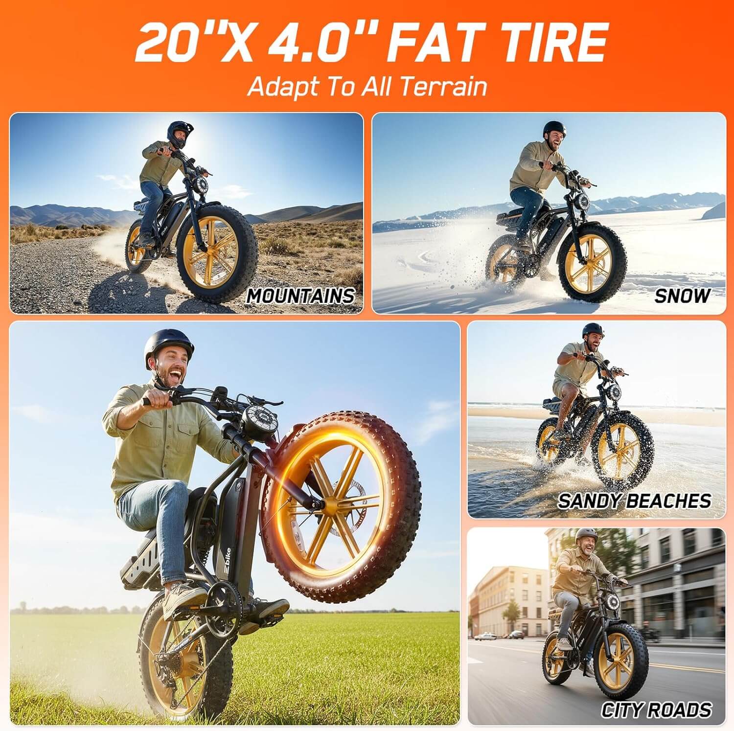 TS TST GRP 1500W 48V Suspension Fat Tire Electric Bike