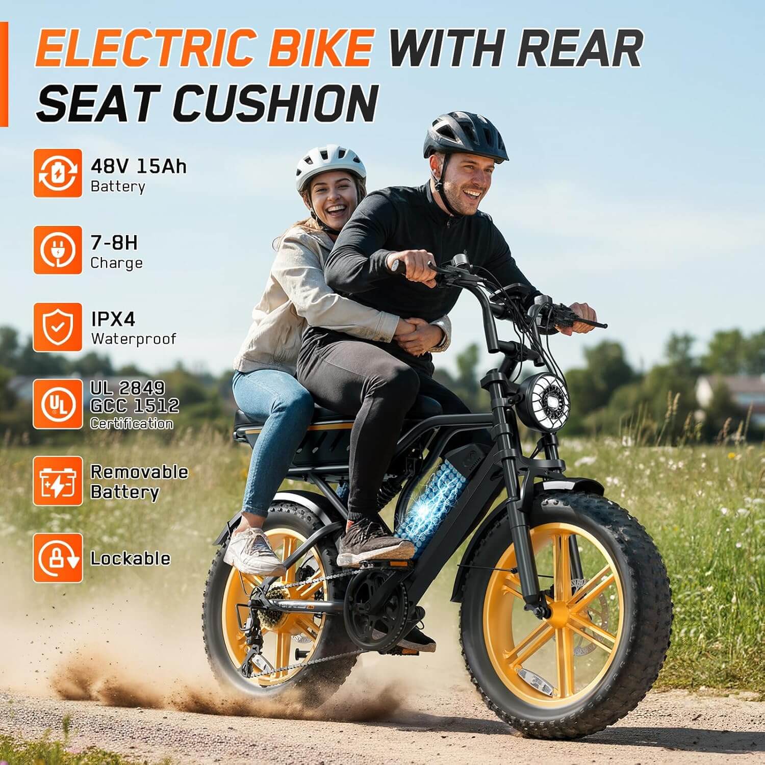 TS TST GRP 1500W 48V Suspension Fat Tire Electric Bike