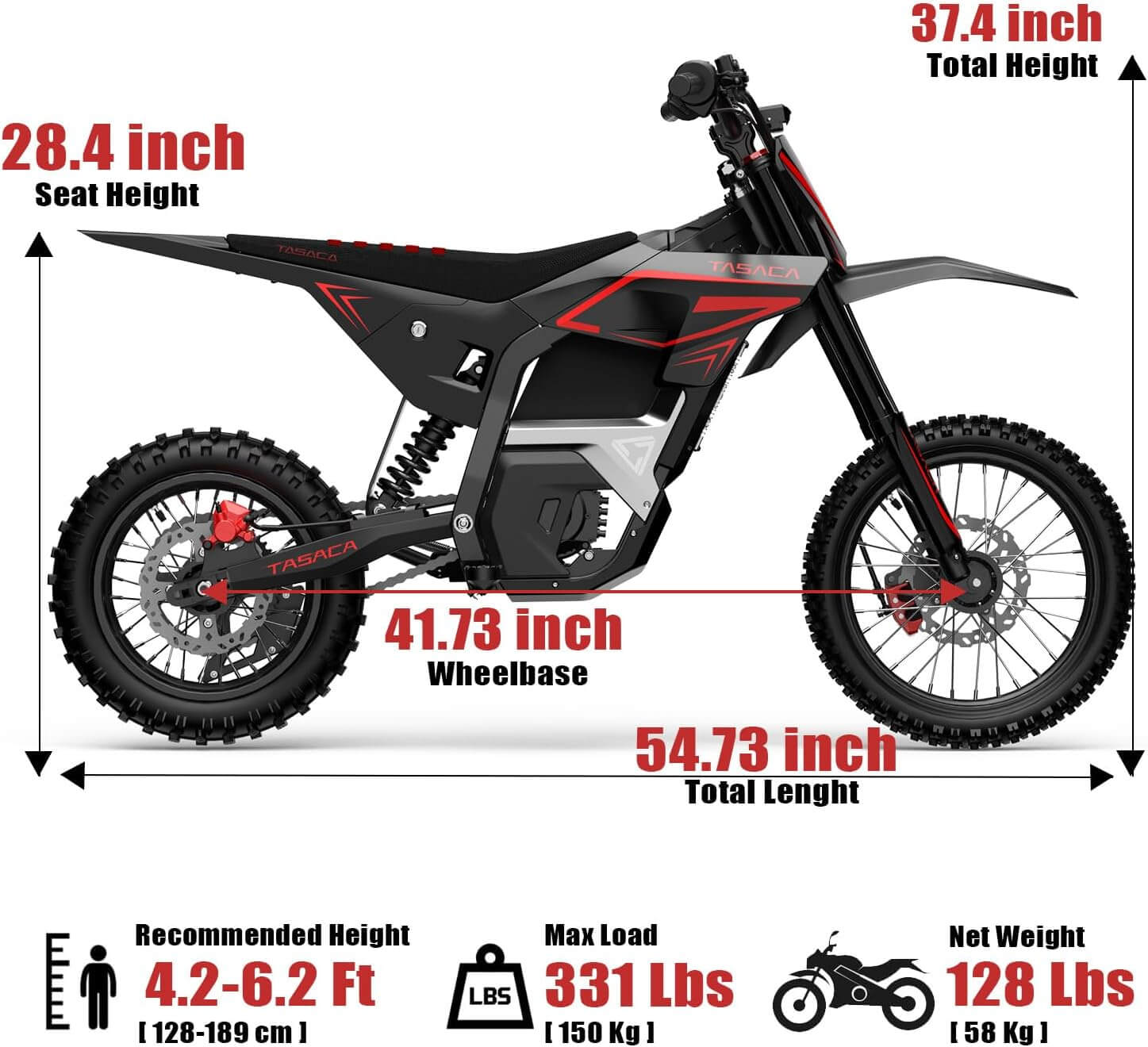 Tasaca V58 5500W 52V Mid Drive Electric Dirt Bike