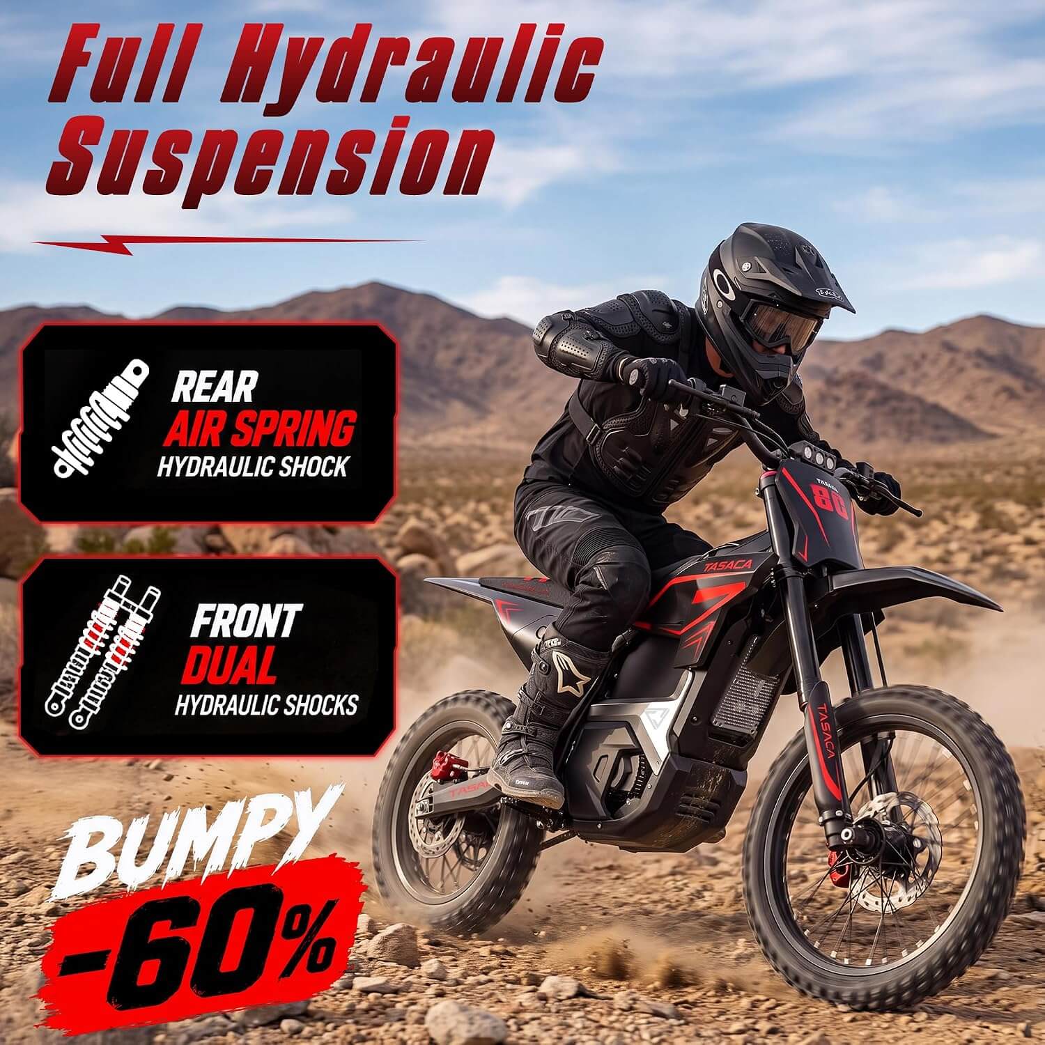 Tasaca V58 5500W 52V Mid Drive Electric Dirt Bike