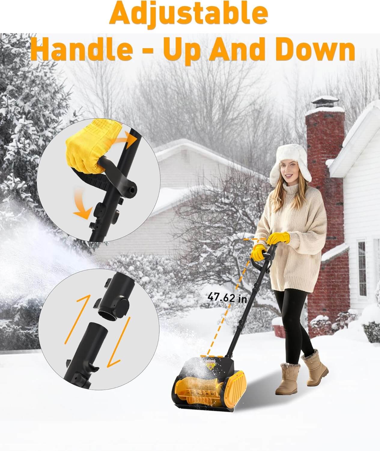 Tecboy 14.5" Cordless Battery Powered Snow Blower Shovel