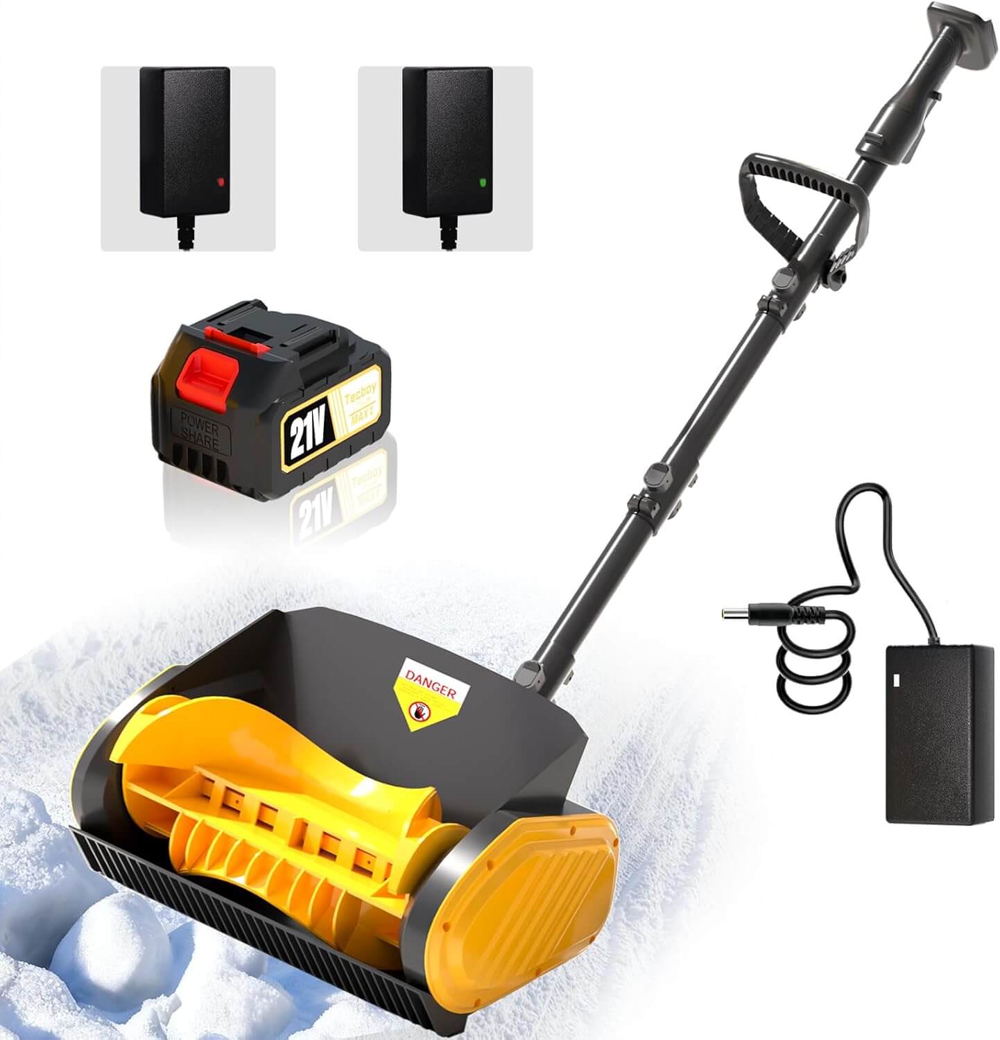 Tecboy 14.5" Cordless Battery Powered Snow Blower Shovel
