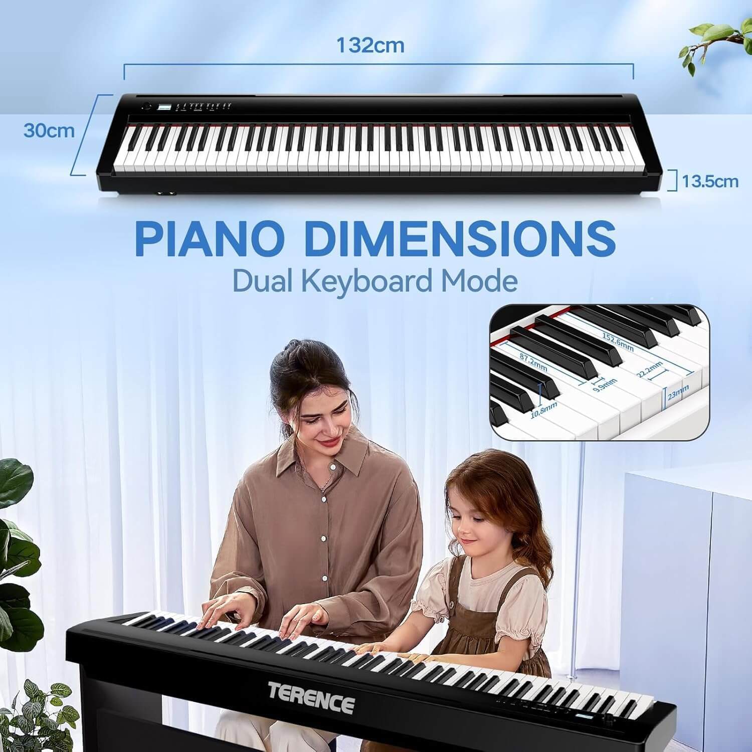 Terence P50 88-Key Full Size Weighted Digital Keyboard Piano