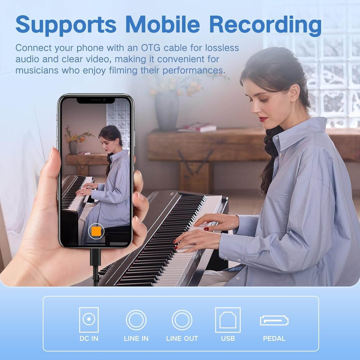 Terence P50 88-Key Full Size Weighted Digital Keyboard Piano