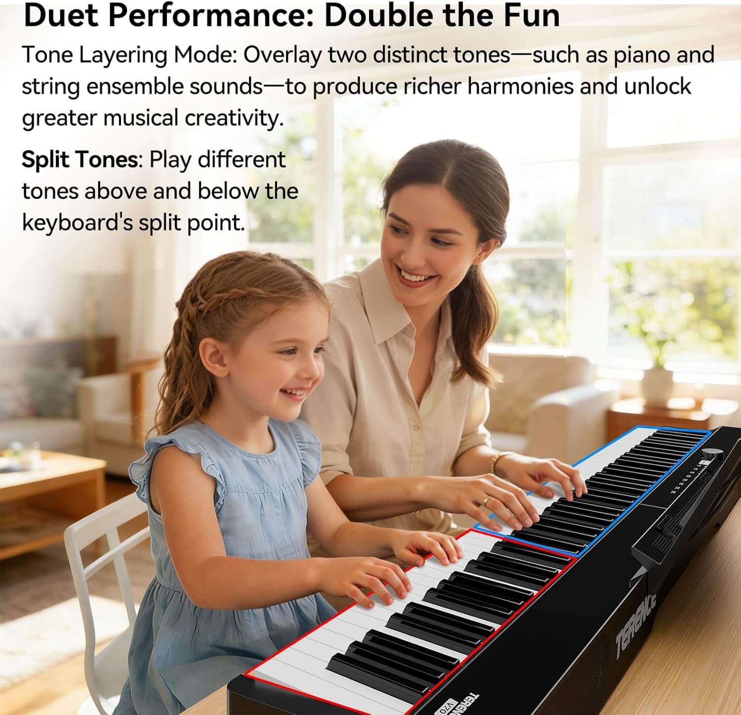 Terence V70 FOLDING 88-Key Full Size Weighted Digital Keyboard Piano