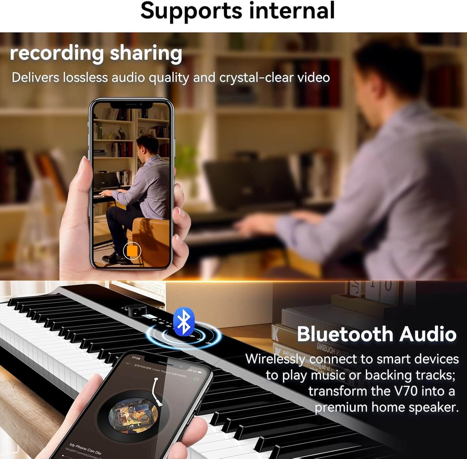 Terence V70 FOLDING 88-Key Full Size Weighted Digital Keyboard Piano