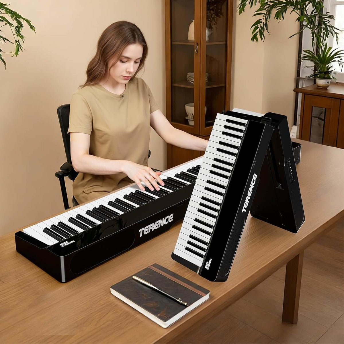 Terence V70 FOLDING 88-Key Full Size Weighted Digital Keyboard