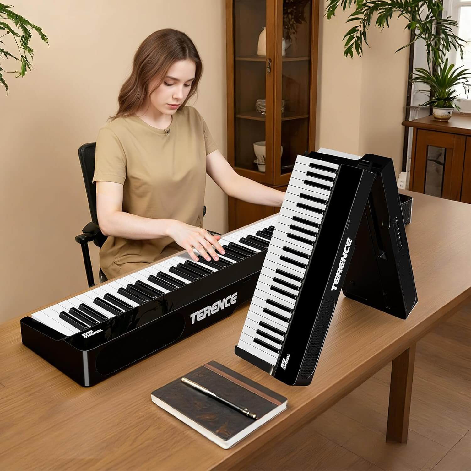 Terence V70 FOLDING 88-Key Full Size Weighted Digital Keyboard Piano