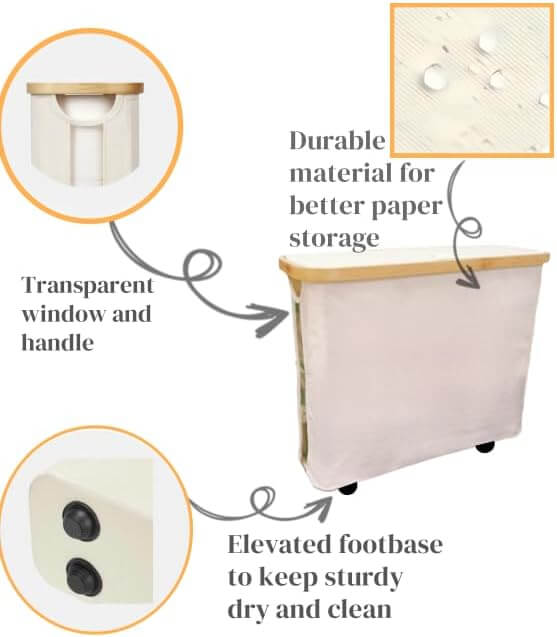 Toilet Paper Storage Basket with Lid, Large Capacity for 12 Rolls