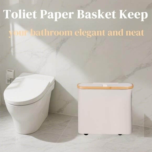 Toilet Paper Storage Basket with Lid, Large Capacity for 12 Rolls