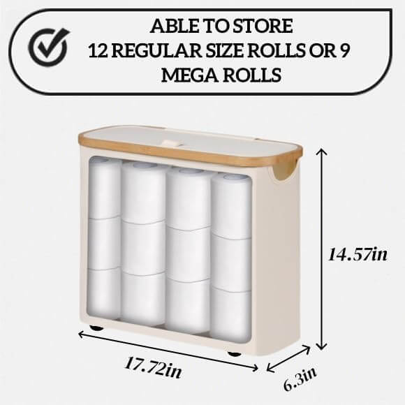 Toilet Paper Storage Basket with Lid, Large Capacity for 12 Rolls