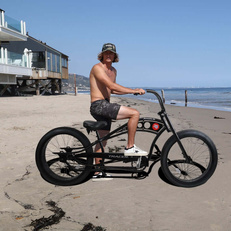 Tracer ARCADIA GT 26" Single Speed Chopper Stretch Fat Tire Cruiser Bike
