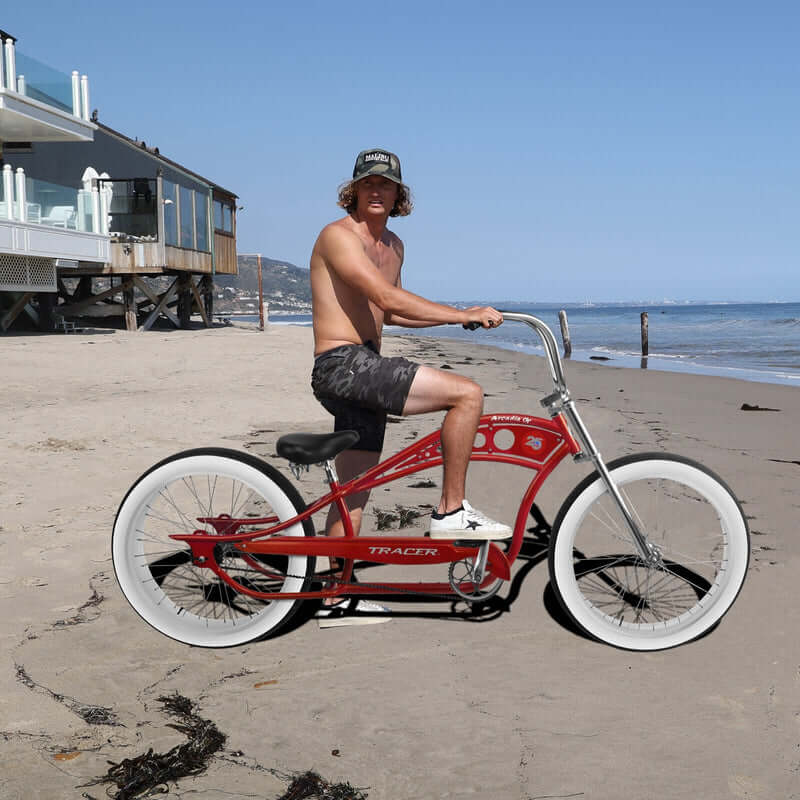 Tracer ARCADIA GT 26" Single Speed Chopper Stretch Fat Tire Cruiser Bike