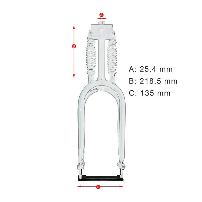 Tracer FK-DS20218135D 20" Dual Classical Springer Fork for 3.0 Fat Tire 25.4mm