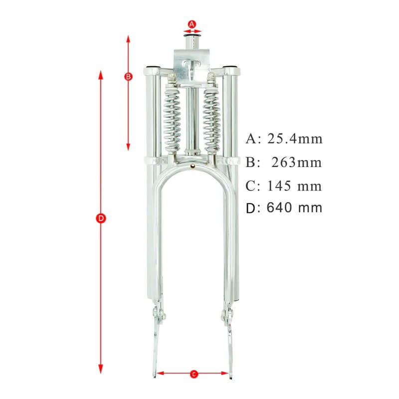Tracer FK-GT26263145D 26" Classical Triple Tree Dual Springer Fork for Disc Brake
