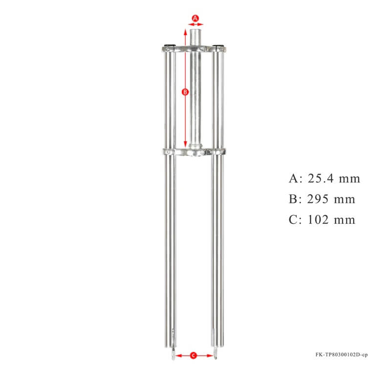 Tracer FK-TP80300102D Triple Tree Fork for Disc Brake 1"( 25.4mm)